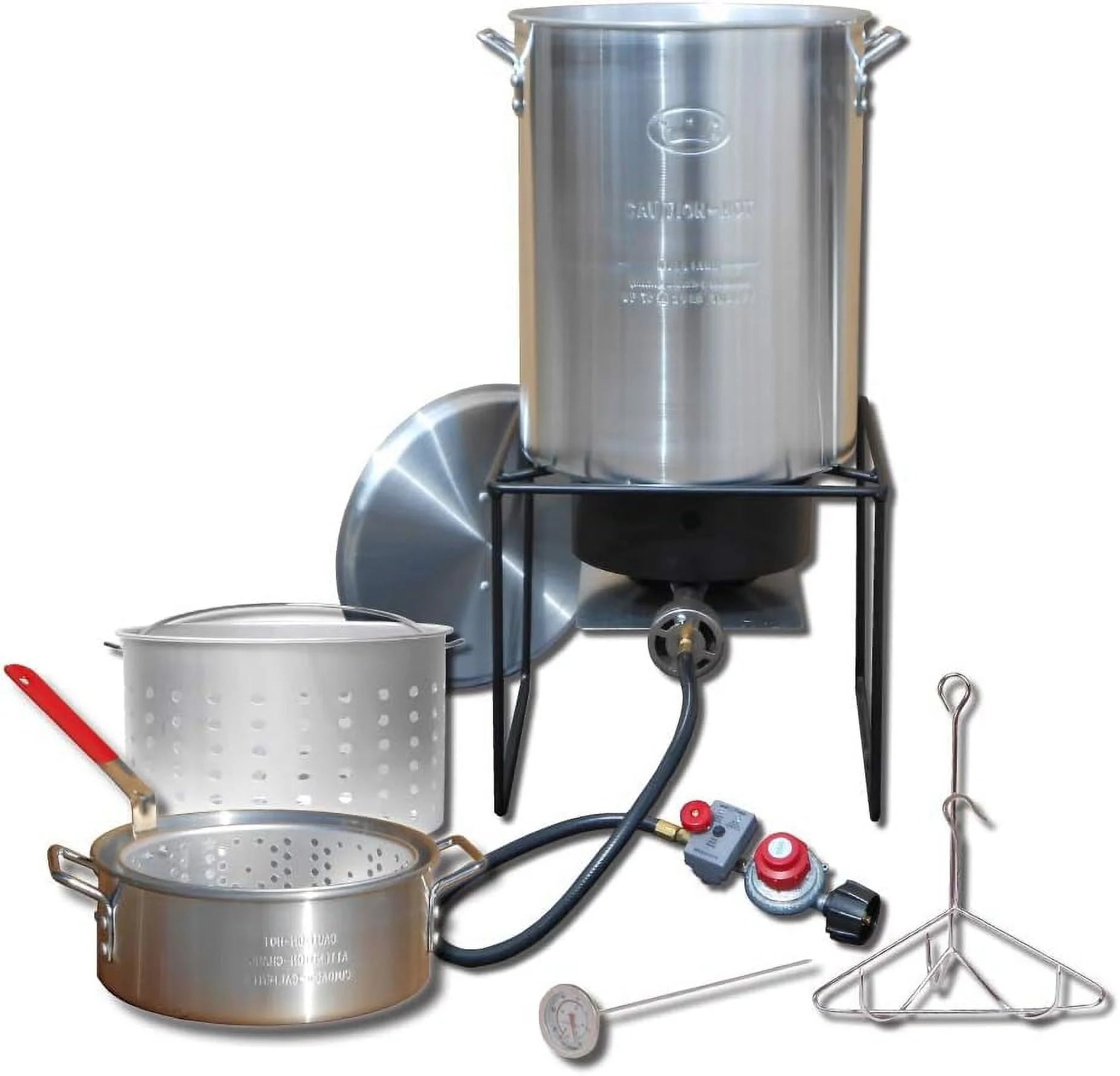 King Kooker Fry Boil Kit Turkey Fryer Outdoor Stove Burner with 29-Qt Boil Pot & 10-Qt Fryer Basket