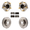 Transit Auto - Front Hub Bearing Assembly With Disc Brake Rotors And Semi-Metallic Pads Kit For Nissan 350Z INFINITI G35 Brembo Brakes KBB-105123
