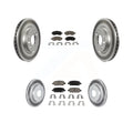 Transit Auto - Front Rear Coated Disc Brake Rotors And Ceramic Pads Kit For 2017 Nissan LEAF With Electric Parking KGC-101187