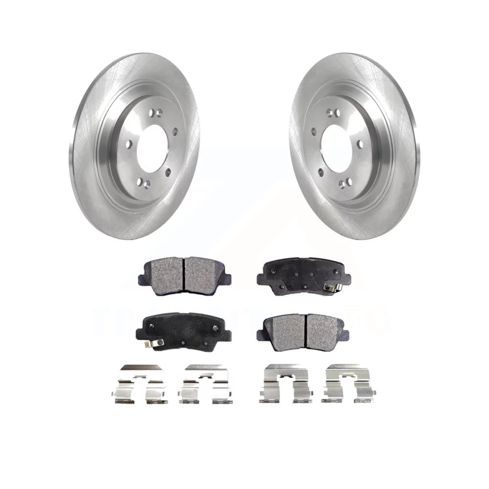 Transit Auto - Rear Disc Brake Rotors And Semi-Metallic Pads Kit For 2017 Kia Cadenza Limited Technology With Electric Parking K8F-103530