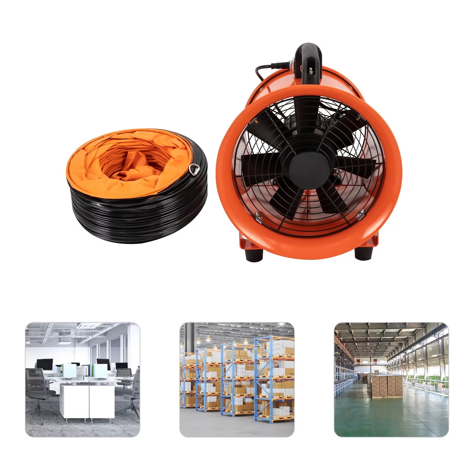 Miumaeov Utility Blower Fan 10 Inch Portable Ventilator High Velocity Utility Blower Mighty Mini Low Noise with 5M Duct Hose (10 Inch with 5M Duct Hose)