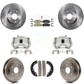 Transit Auto Front Rear Disc Brake Caliper Rotors Drums Ceramic Pads Kit (8Pc) For 2003-2006 Honda Accord 2.4L Vehicles Built Canadian Market KC8-101457N