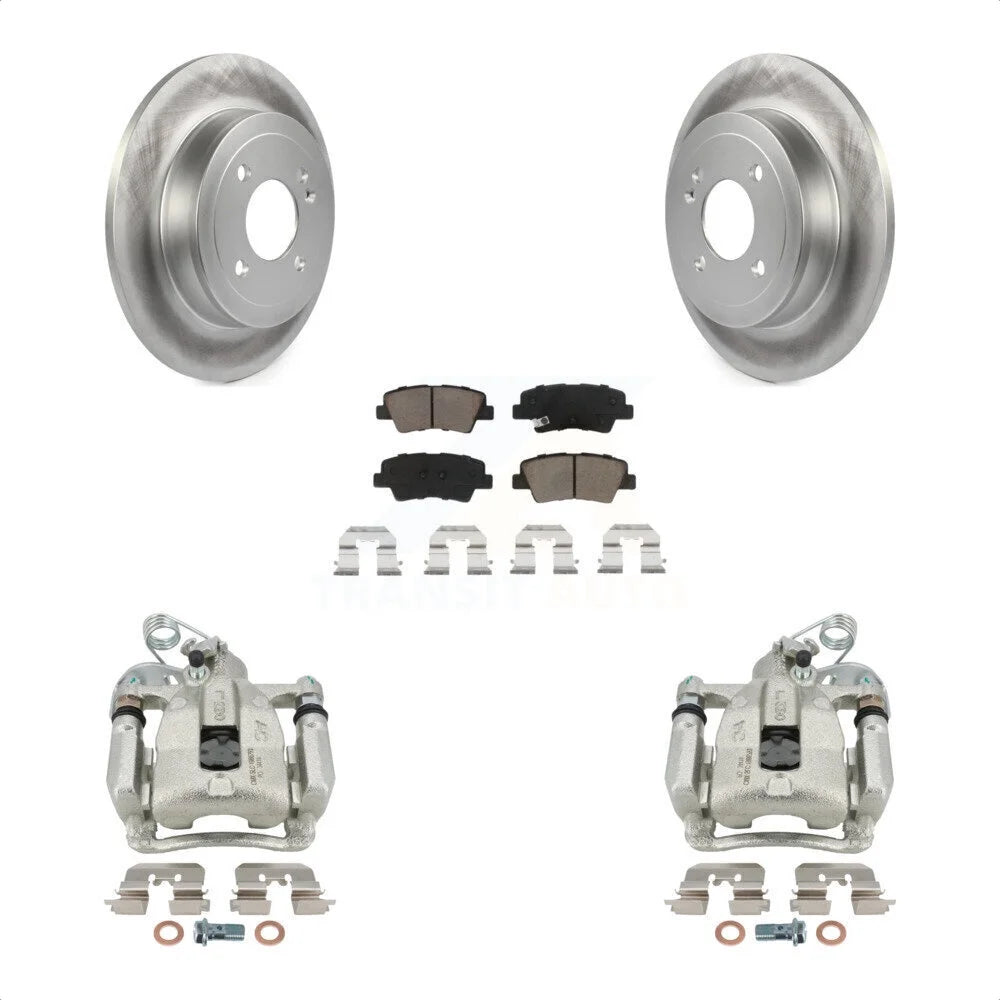 Transit Auto Rear Disc Brake Caliper Coated Rotors And Ceramic Pads Kit For 2012-2016 Hyundai Accent KCG-100334C