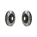 Front Coated Drilled Slotted Disc Brake Rotors Pair For Honda Pilot Acura MDX RLX ZDX KD-100054