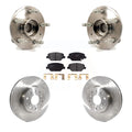 Transit Auto - Front Hub Bearing Assembly With Disc Brake Rotors And Semi-Metallic Pads Kit For 2016 Chevrolet Camaro LT with 3.6L 2.0L Without Brembo Calipers KBB-114810