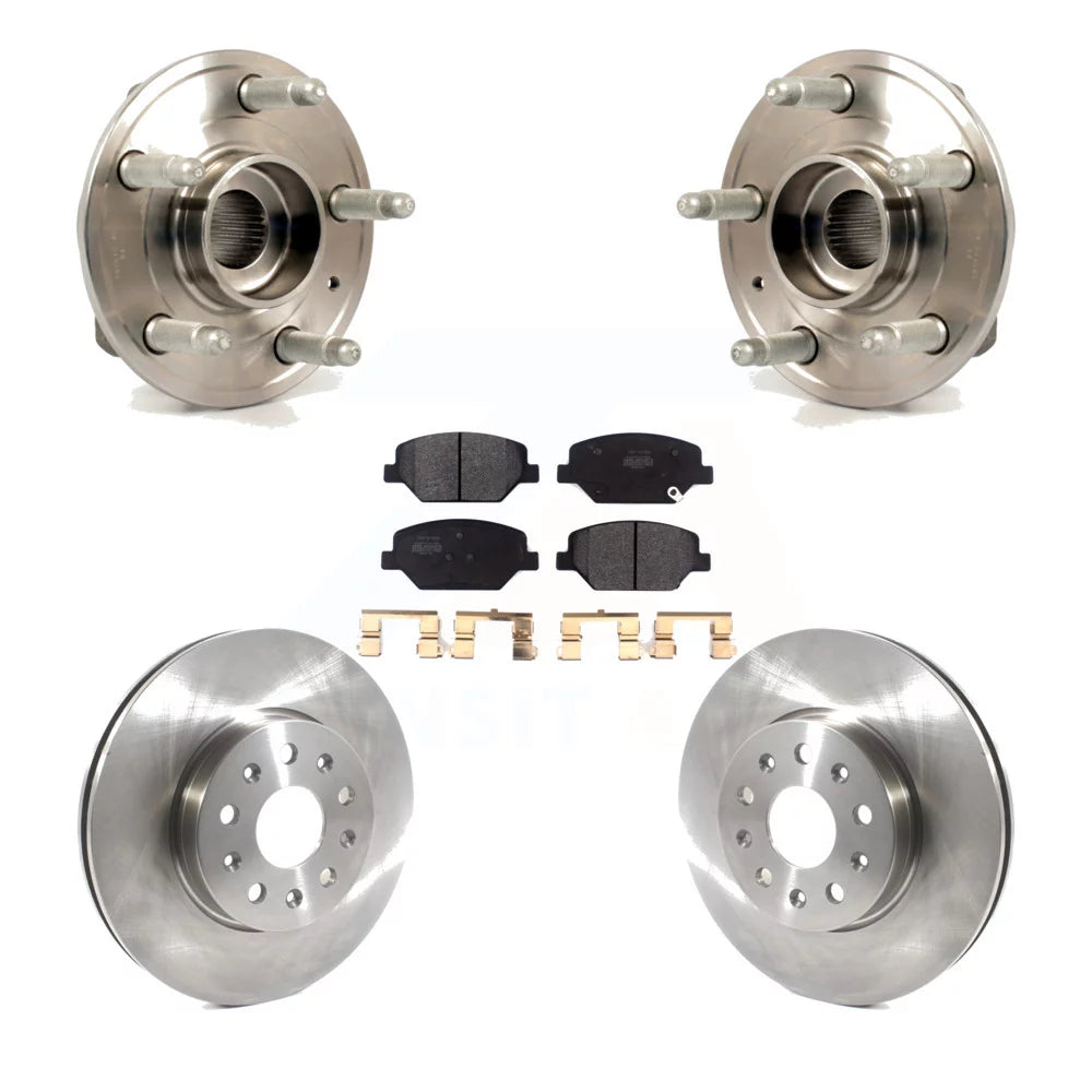 Transit Auto - Front Hub Bearing Assembly With Disc Brake Rotors And Semi-Metallic Pads Kit For 2016 Chevrolet Camaro LT with 3.6L 2.0L Without Brembo Calipers KBB-114810
