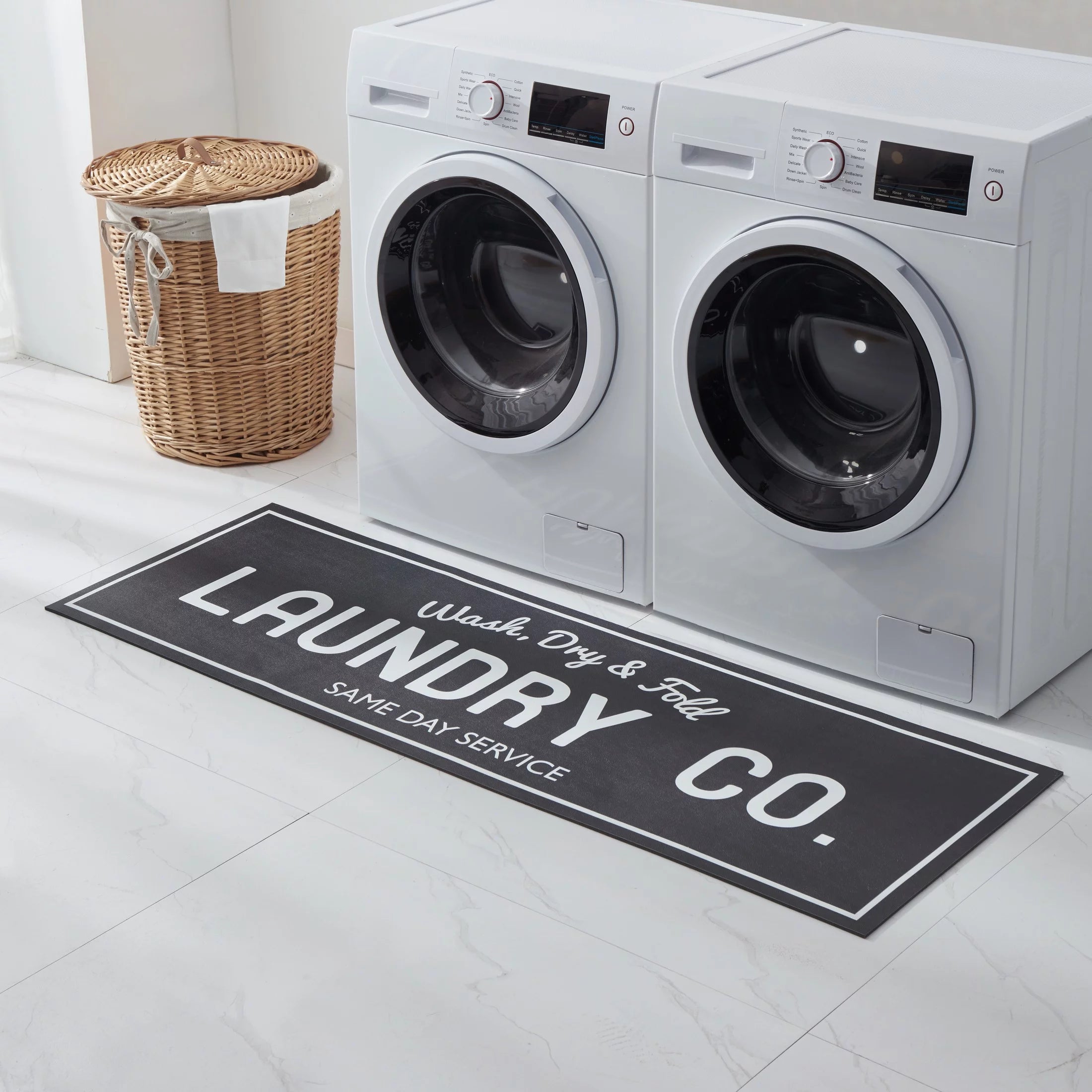 Mainstays 20 x 59 Laundry Indoor Runner Rug, Black