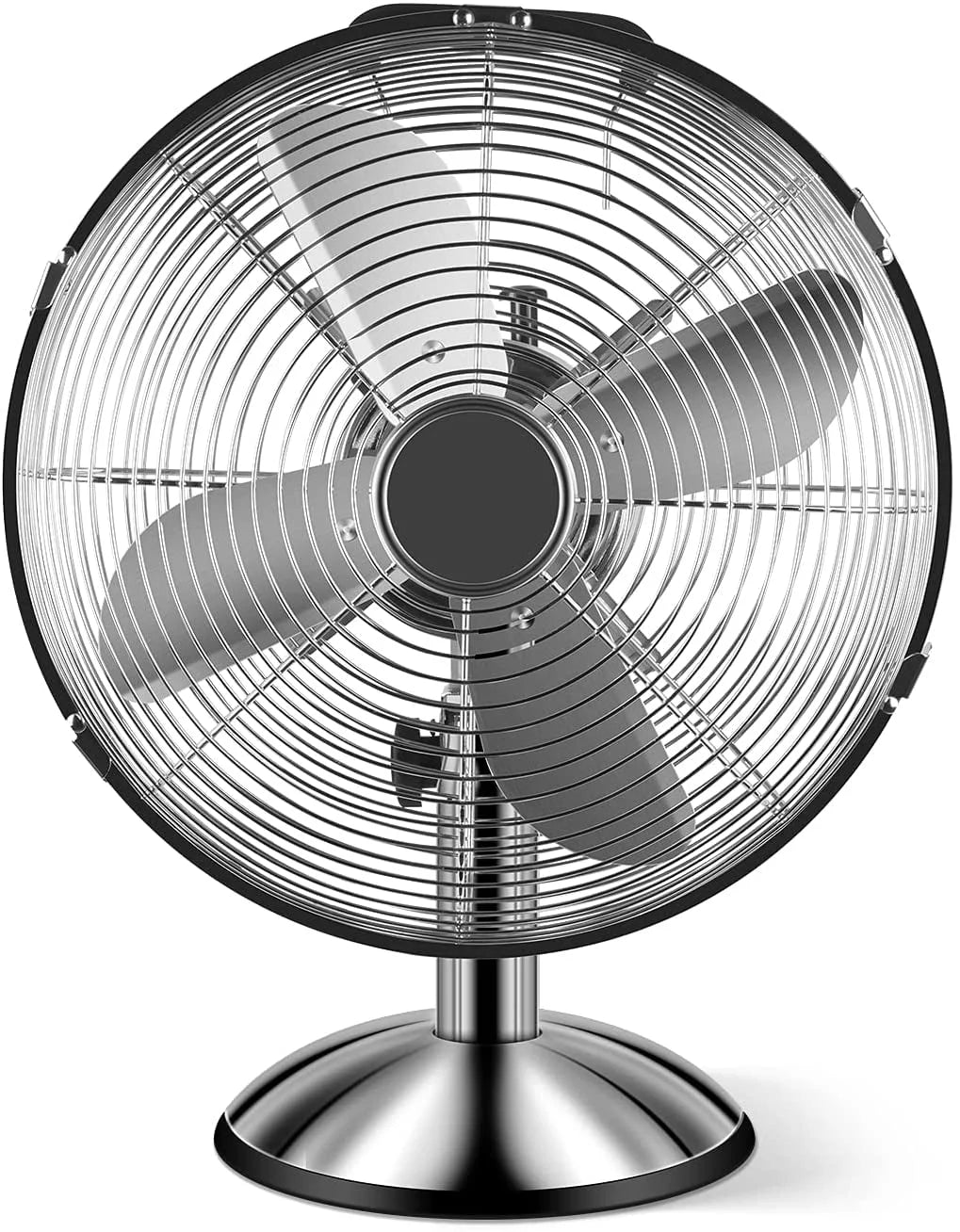 Simple Deluxe 12 Inch Stand Fan, Horizontal Ocillation 75¡ã, 3 Settings Speeds, Low Noise, Quality Made Durable Fan, High Velocity, Heavy Duty Metal For Industrial, Commercial, Residential, Silver