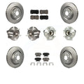Transit Auto - Front Rear Hub Bearings Assembly Coated Disc Brake Rotors And Ceramic Pads Kit (10Pc) For 2020 Dodge Challenger GT with AWD With Brembo Brakes KBB-120585
