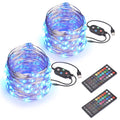 Yescom 2 Packs 33FT LED String Lights 100 Led RGB Lights 20 Colors with Remote & Bluetooth Fairy Light for Party Garden