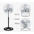 3 In 1 (Stand + Desk + Wall Fan) High Velocity 18 Inch Industrial Grade Floor Stand Mount Oscillating Blower Fan
