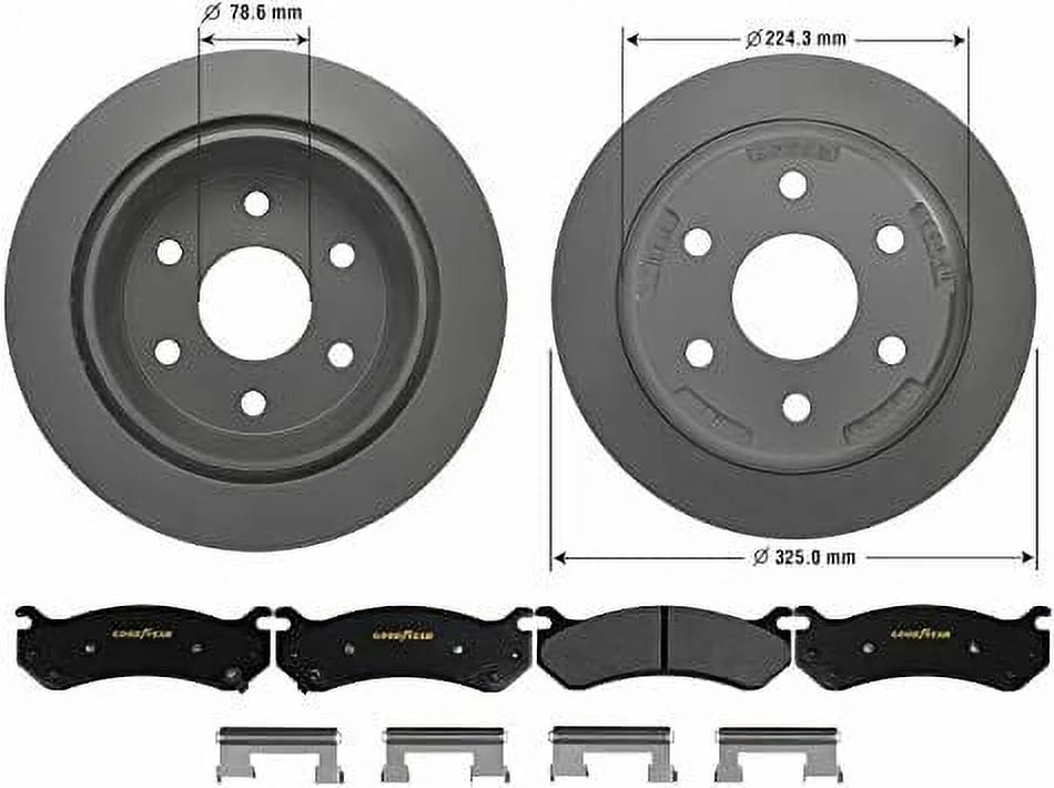 Rear Brake Rotors & Ceramic Pads Kit for 01-05 Chevy Silverado 1500 PRK47688R