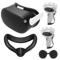 5-in-1 Accessories Set Fit for Oculus Quest 2 VR Headset, EEEkit Touch Controller Grip Cover for Oculus Quest 2 with Controllers Grips Cover, Silicone Face Cover, VR Shell Cover, Lens Cover - Black
