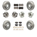 Transit Auto - Front Rear Hub Bearings Assembly Coated Disc Brake Rotors And Semi-Metallic Pads Kit (10Pc) For 2020 Dodge Challenger GT with AWD With Brembo Brakes KBB-117009
