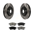 Transit Auto - Front Coated Drilled Slotted Disc Brake Rotors And Semi-Metallic Pads Kit For Chevrolet Cruze Sonic Limited KDS-100007