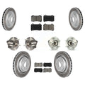 Transit Auto - Front Rear Hub Bearings Assembly Coated Disc Brake Rotors And Semi-Metallic Pads Kit (10Pc) For Dodge Challenger Charger With Brembo Brakes GT with AWD KBB-126121