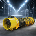 Dextrus 12 Utility Blower Extractor Fan, 2800 RPM High Velocity Utility Ventilator with 32ft Duct Hose for Factories and GFCI Plug, Yellow
