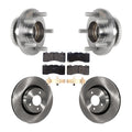 Transit Auto - Front Hub Bearing Assembly With Disc Brake Rotors And Semi-Metallic Pads Kit For 2015 Ford Mustang V6 Brembo Brakes KBB-126436