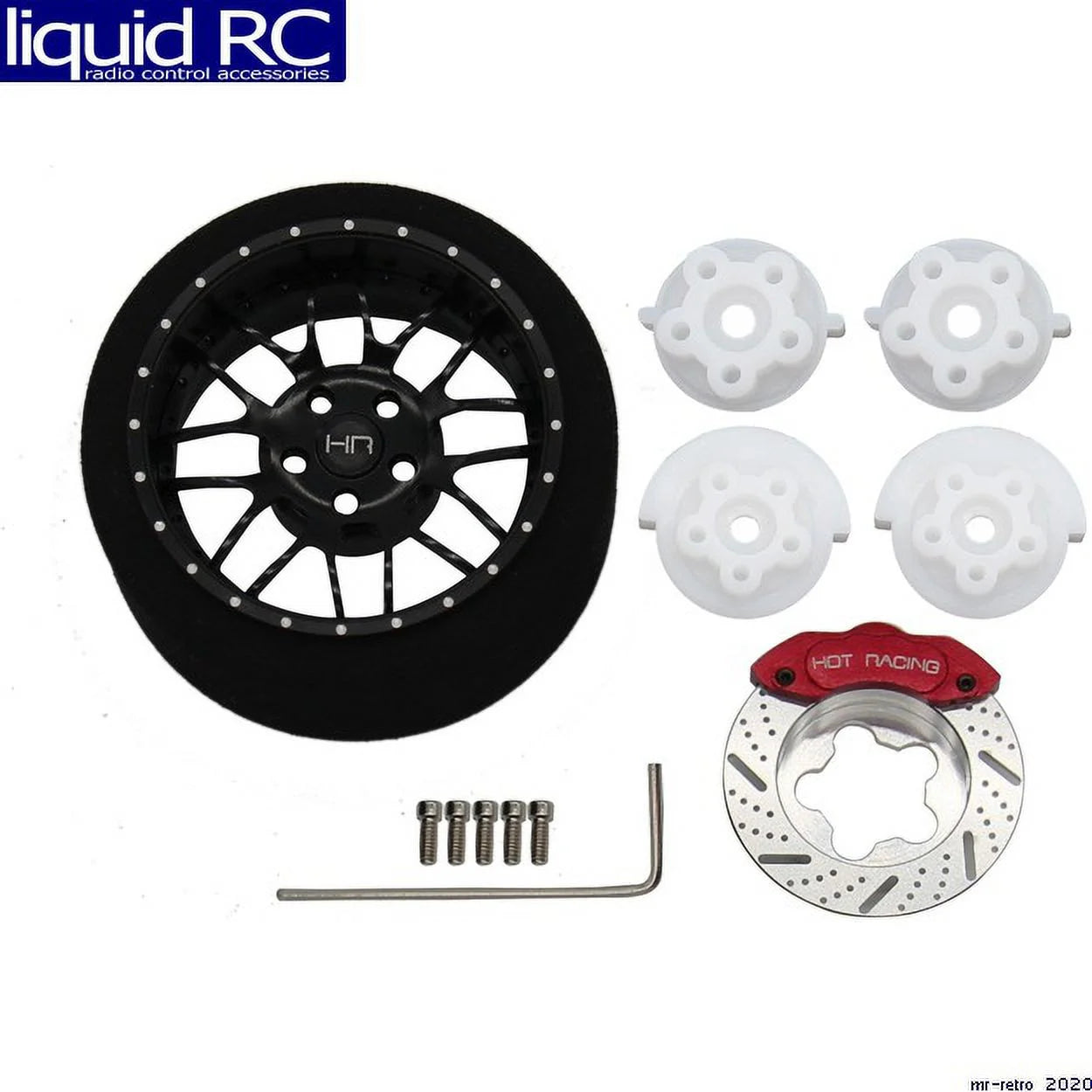 Hot Racing SW38601 Black 8 Double Spoke Aluminum Steering TX Wheels