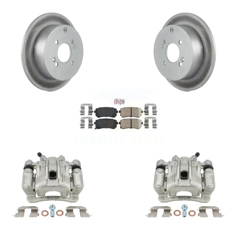 Transit Auto Rear Disc Brake Caliper Coated Rotors And Ceramic Pads Kit For 2006-2007 Hyundai Accent Kia Rio Rio5 KCG-101077N