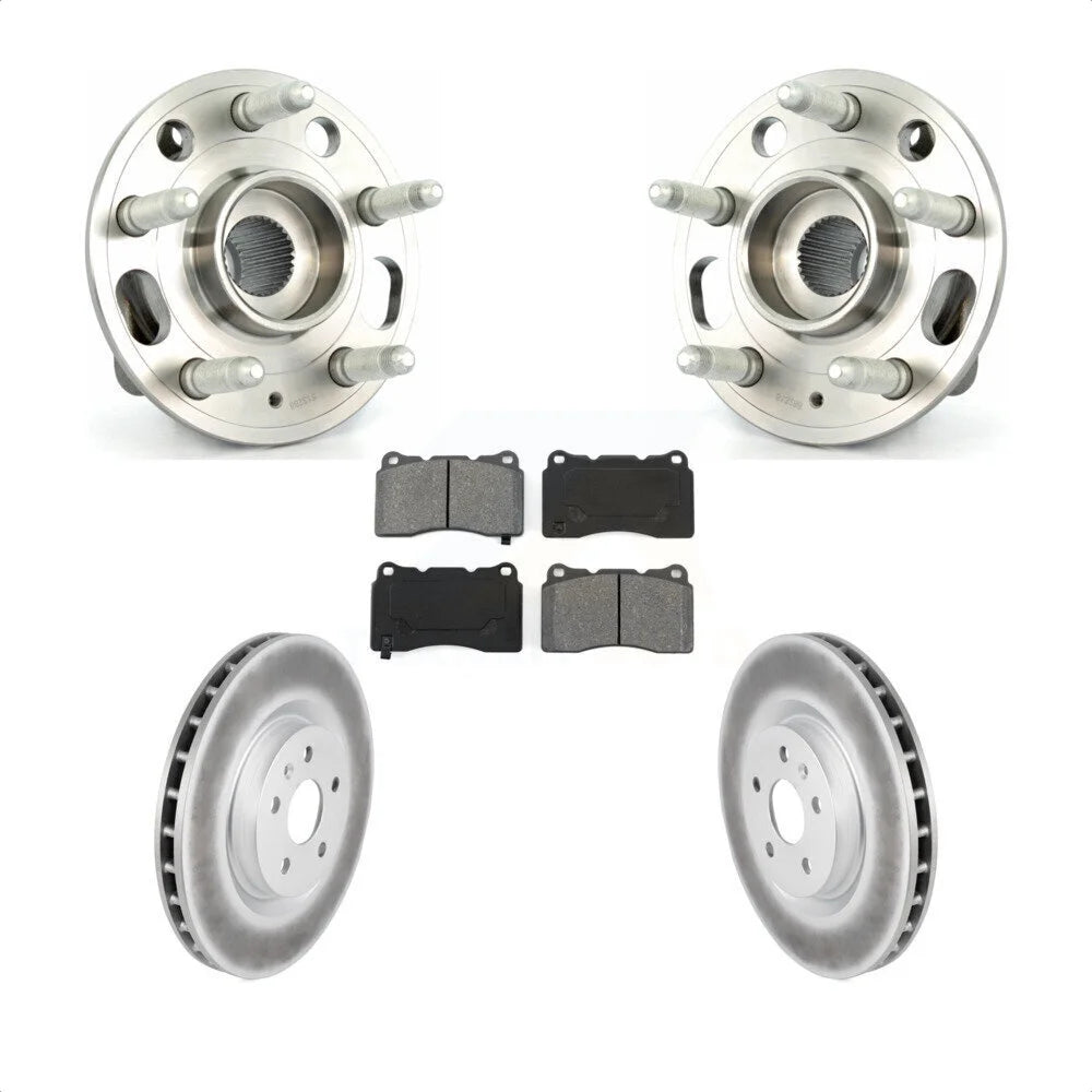 Transit Auto - Front Hub Bearing Assembly With Coated Disc Brake Rotors And Semi-Metallic Pads Kit For 2012-2013 Buick Regal Brembo Calipers KBB-104141
