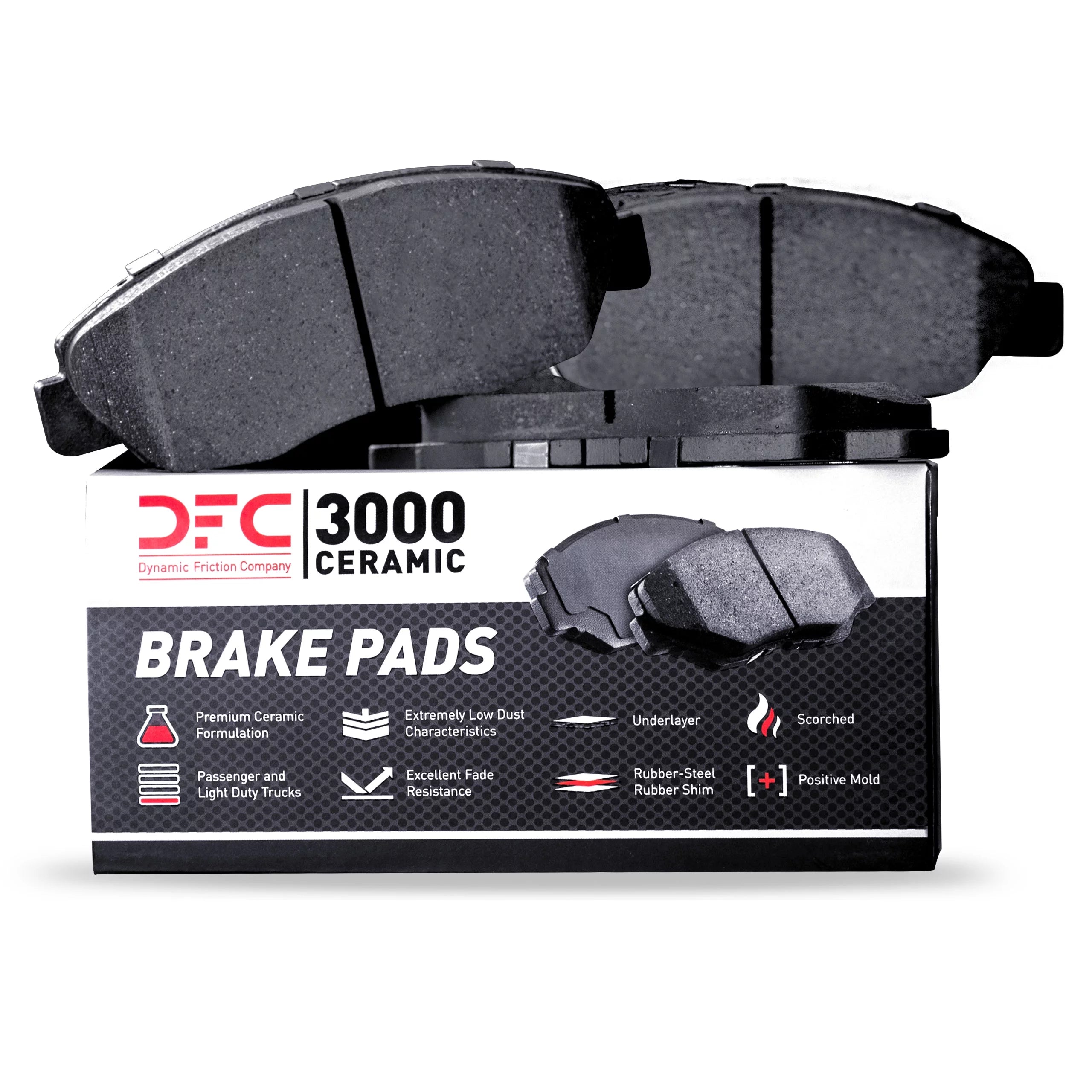 Dynamic Friction Company 3000 Ceramic Brake Pads 1310-0402-00-Front Set For 1988-1993 Ford Festiva