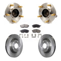 Transit Auto - Front Hub Bearing Assembly With Disc Brake Rotors And Semi-Metallic Pads Kit For INFINITI G35 Nissan 350Z Without Brembo Brakes KBB-105122
