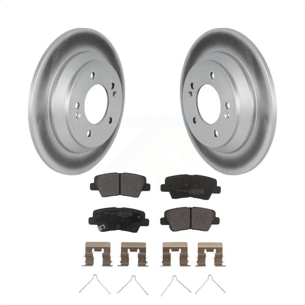 Transit Auto - Rear Coated Disc Brake Rotors And Semi-Metallic Pads Kit For 2022 Hyundai Kona FWD with 1.6L With Electric Parking KGF-102841