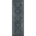 Maples Rugs Global Arya Indoor Hallway Runner Rug, Navy|Green, 2'x6'