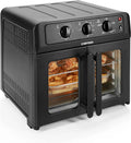 YINCHEN Extra Large Air Fryer and Convection Oven with French Doors and Rotisserie Spit, The Easiest Way to Cook Oil-Free, Double Wide Glass Windows Open for Convenient Access and Viewing, 24.5 Liters