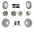 Transit Auto - Front Rear Hub Bearings Assembly Coated Disc Brake Rotors And Ceramic Pads Kit (10Pc) For 2020 Dodge Challenger GT with AWD With Brembo Brakes KBB-120588